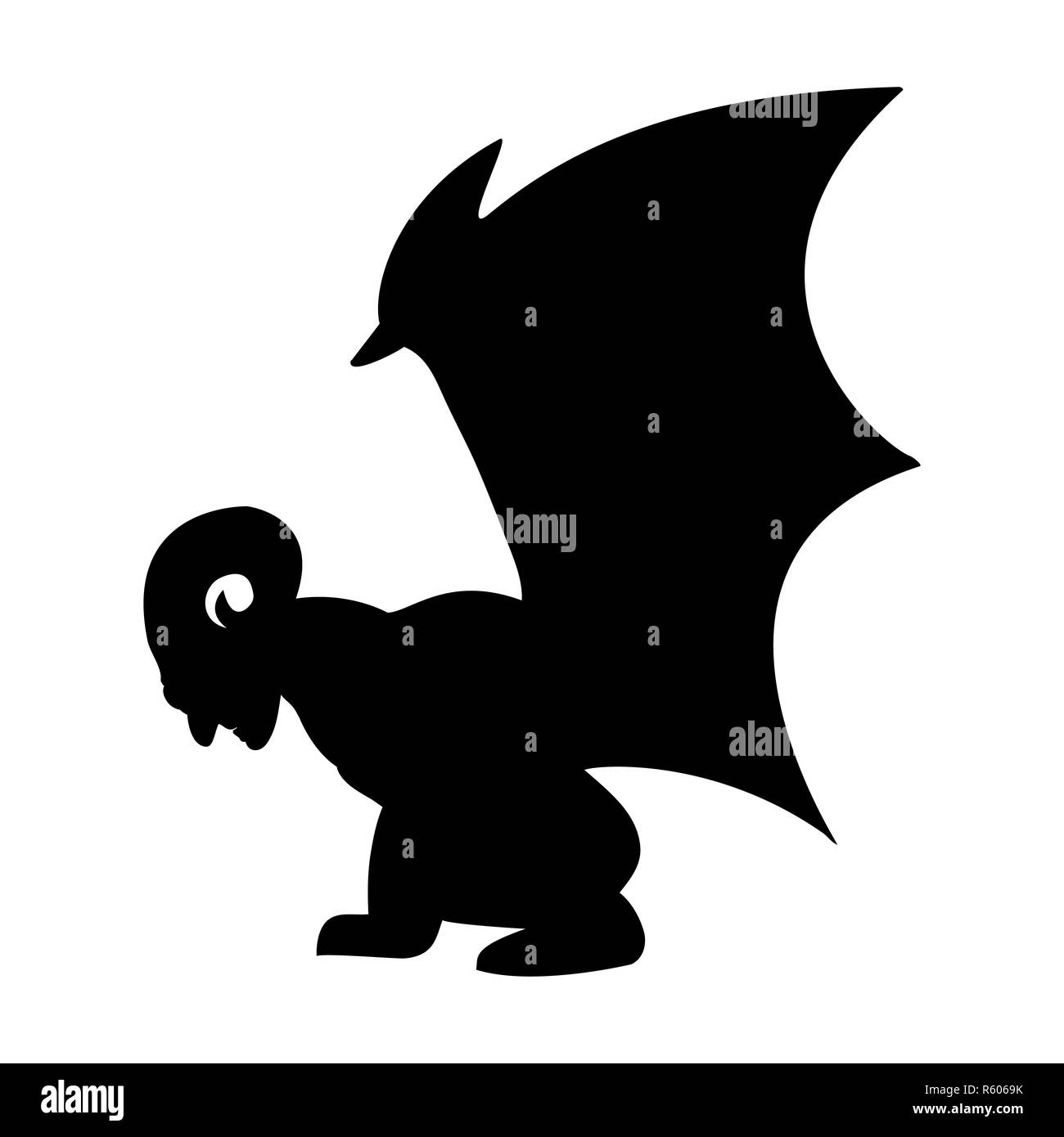 Gargoyle silhouette ancient traditional symbol Stock Photo Alamy