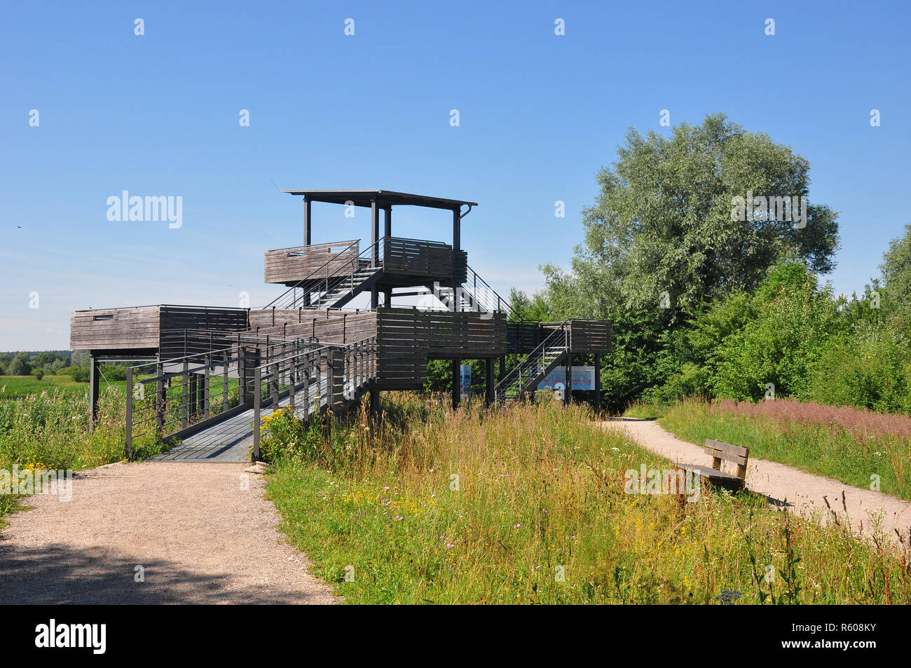 observation tower at the altmÃ¼hlsee Stock Photo - Alamy