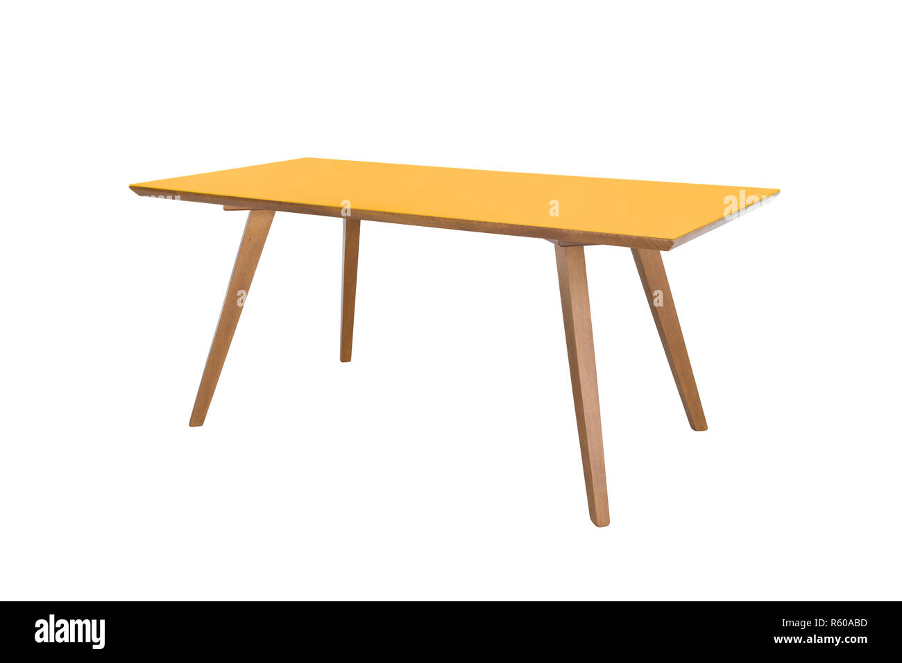 Table isolated on white background Stock Photo - Alamy