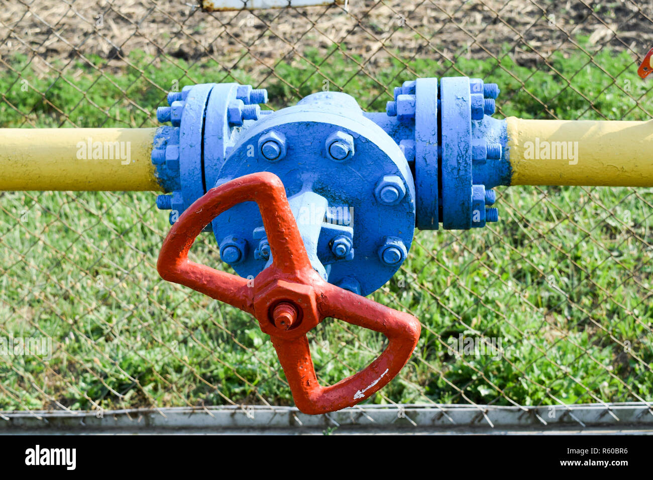 The latch on the underground gas pipeline Stock Photo Alamy