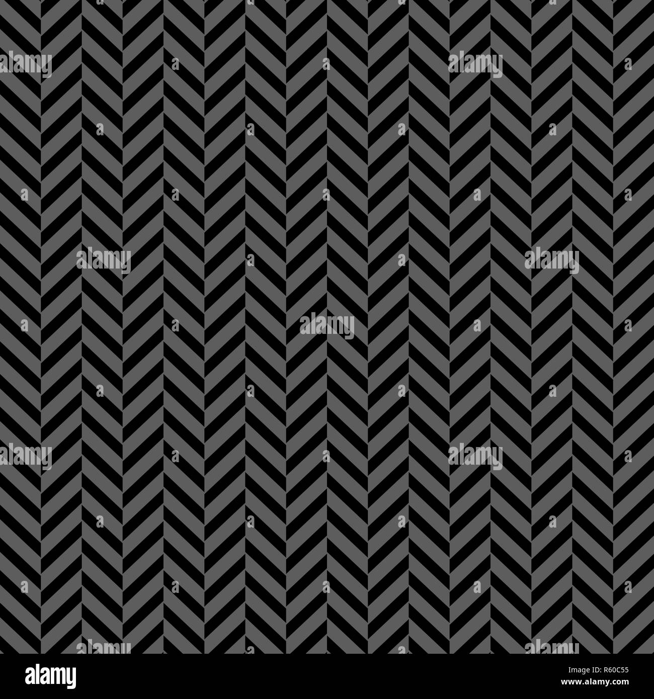 Herringbone textured seamless pattern on black background. Vector eps10 Stock Vector