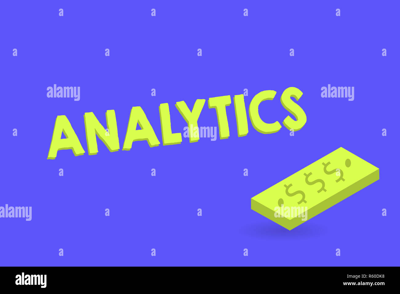 Writing note showing Analytics. Business photo showcasing systematic computational analysis of data statistics or infos Unit of Currency Dollar Sign o Stock Photo