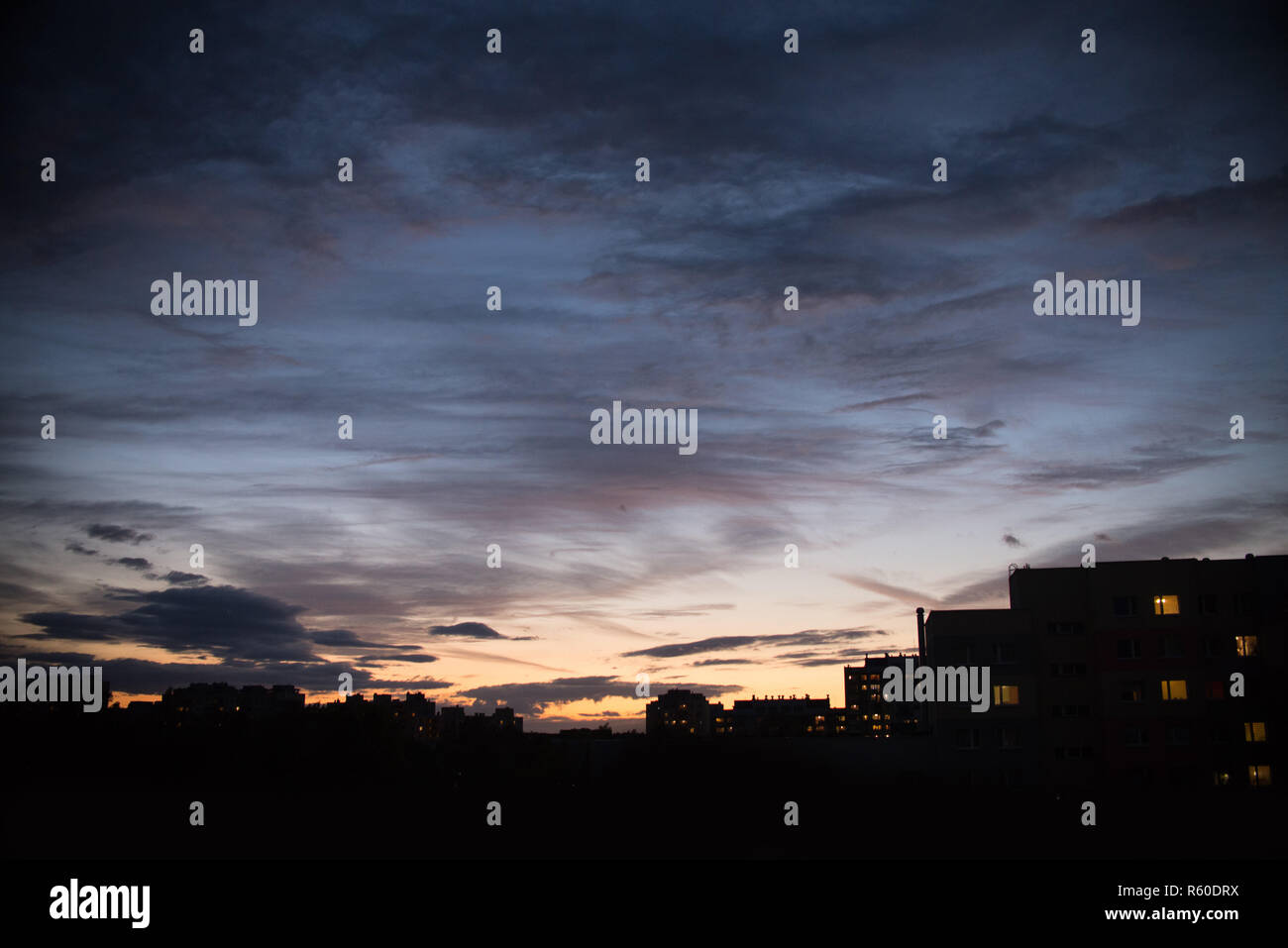 Close Up On Sunset Sky Texture Or Background In The City Stock Photo Alamy