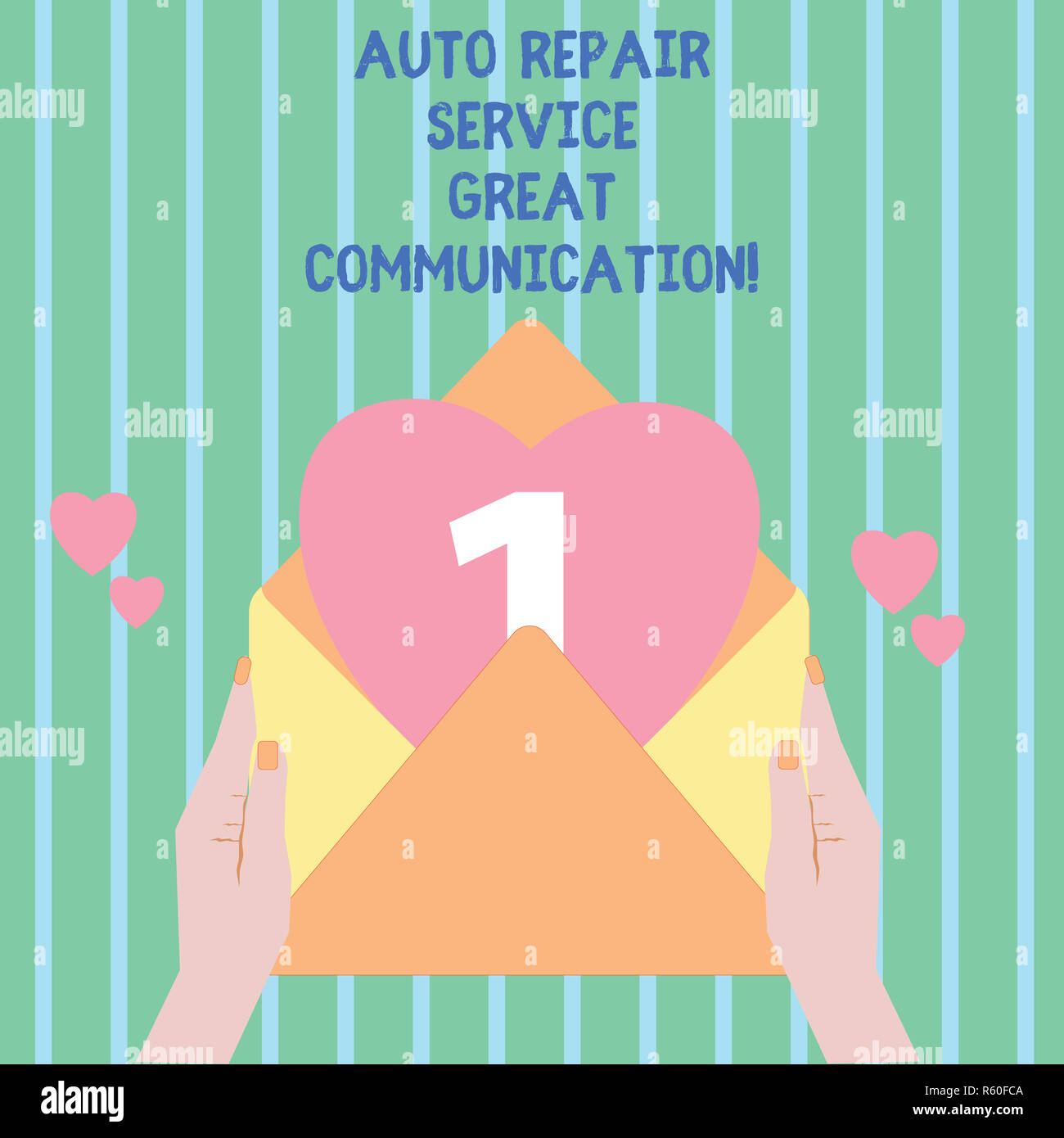 Writing note showing Auto Repair Service Great Communication. Business ...