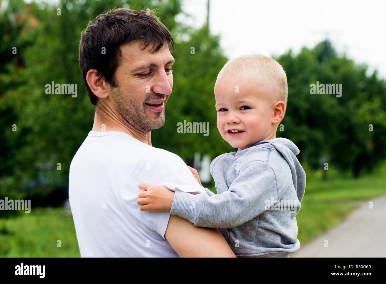 uncle with boy Stock Photo - Alamy
