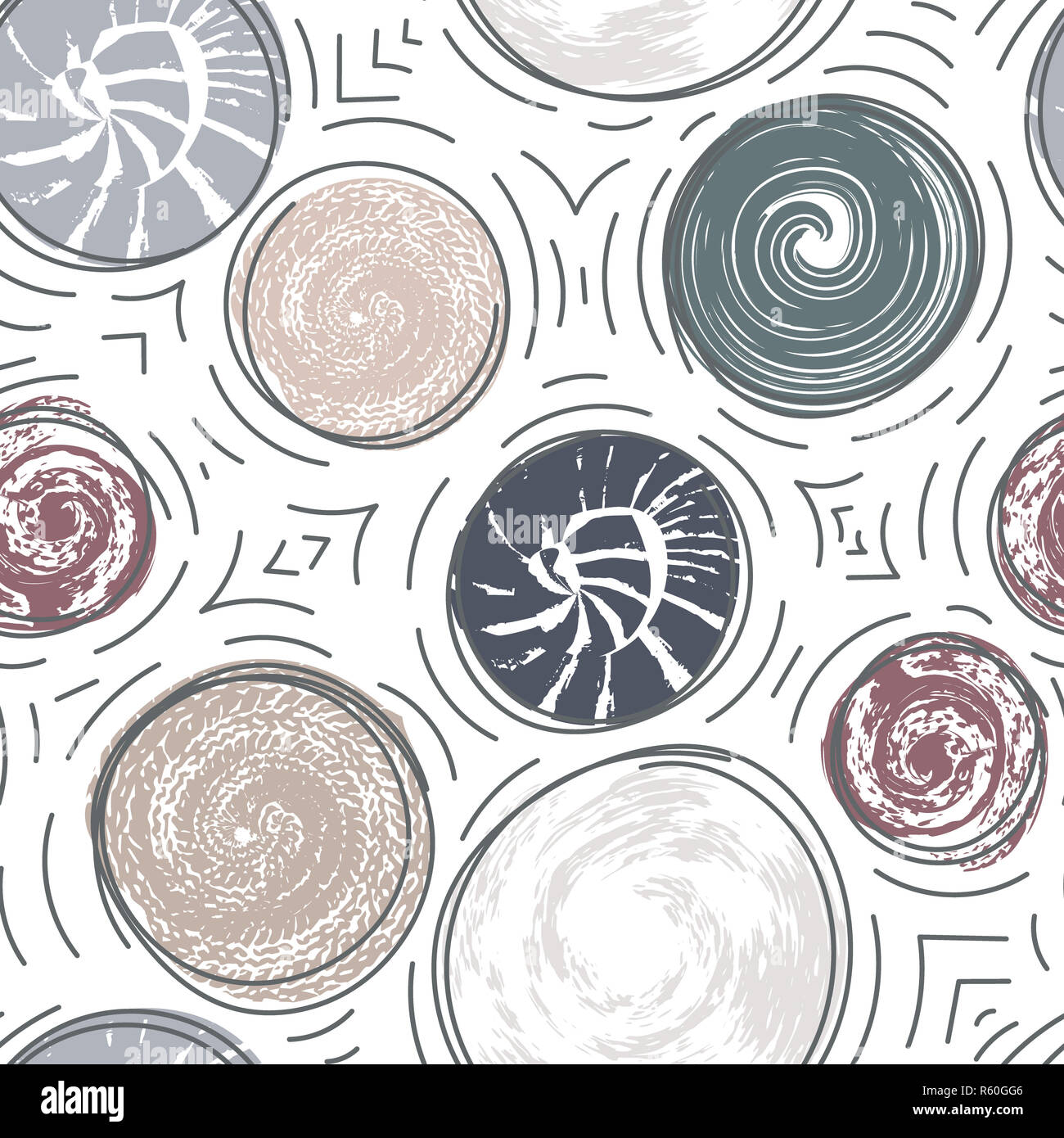 Round Texture Pattern Seamless pattern with round textured stains. Abstract background with ...