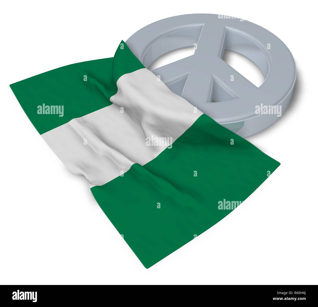 peace symbol and flag of nigeria Stock Photo Alamy