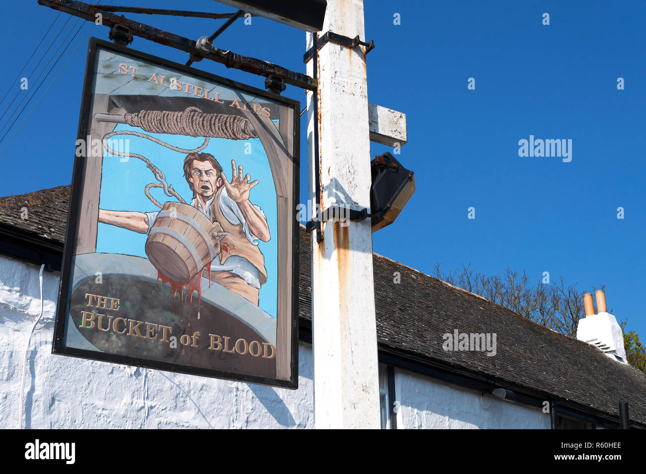 the infamous bucket of blood pub in the village of phillack near hayle, cornwall, england