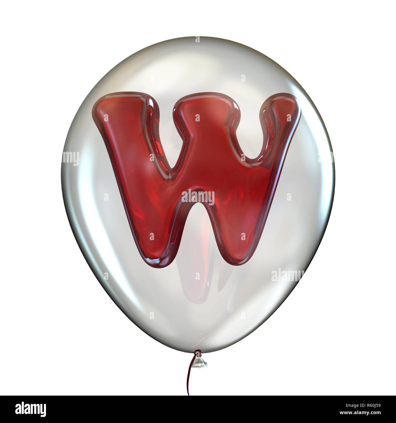Letter W in transparent balloon 3D Stock Photo - Alamy