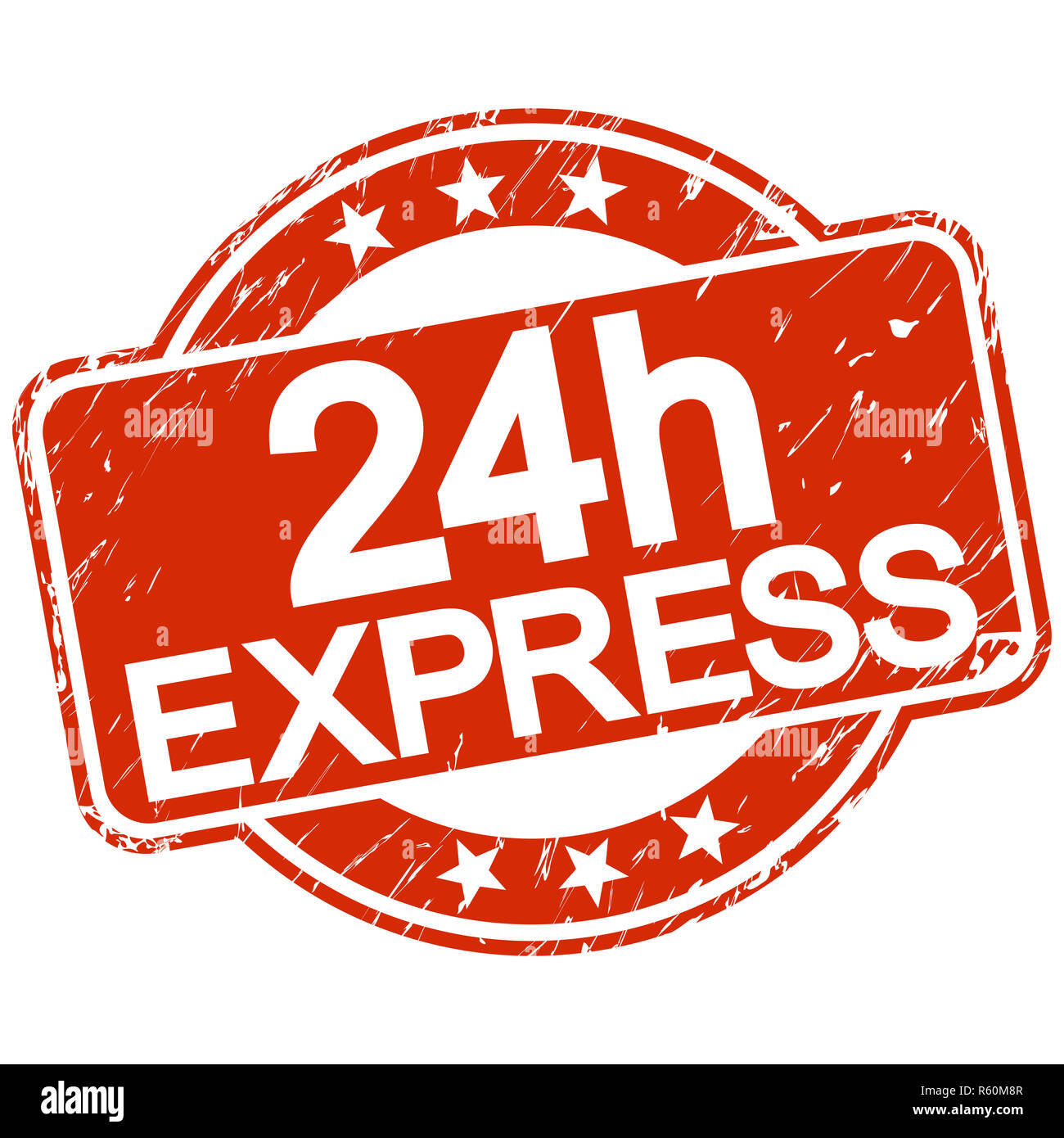 red scratched stamp 24h express Stock Photo