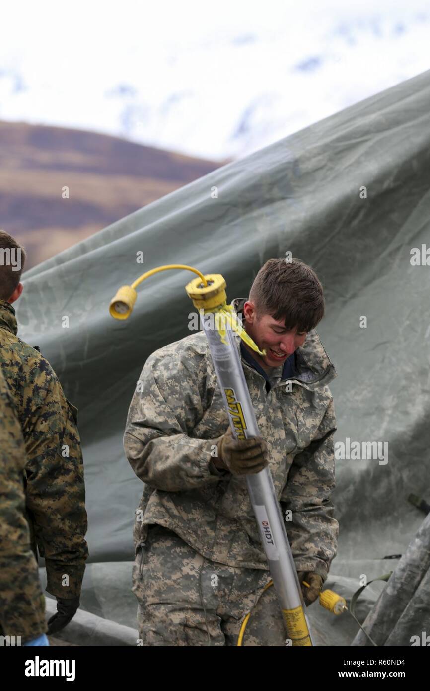 Alaska Guardsman Spc. Brodie Smith a wheeled vehicle mechanic