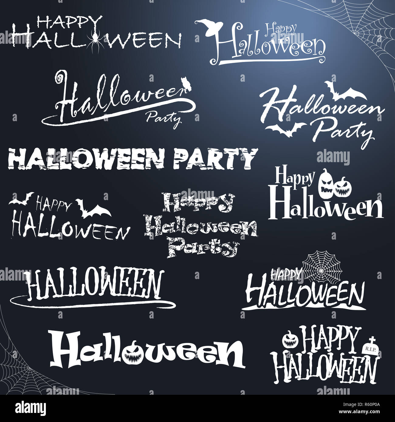 different halloween letterings Stock Photo