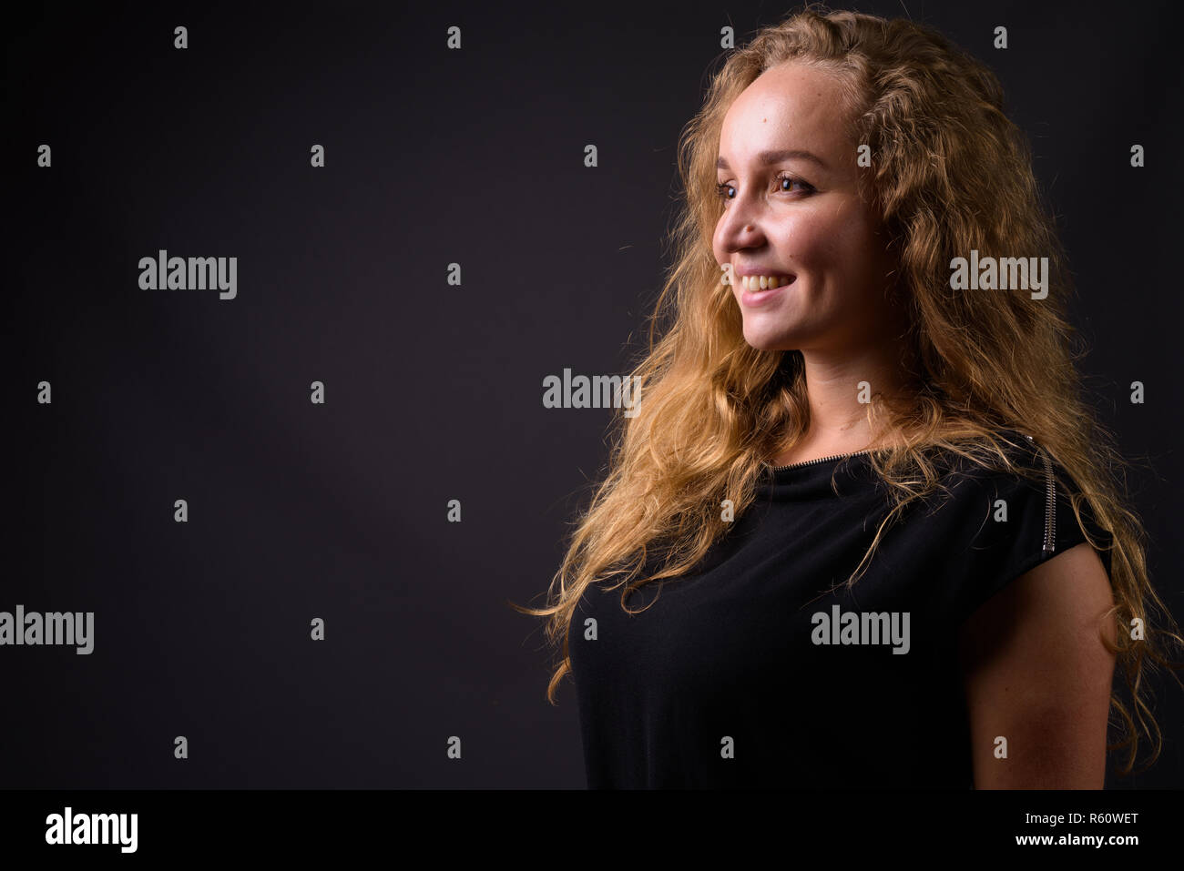 Long hair woman side view hi-res stock photography and images - Alamy