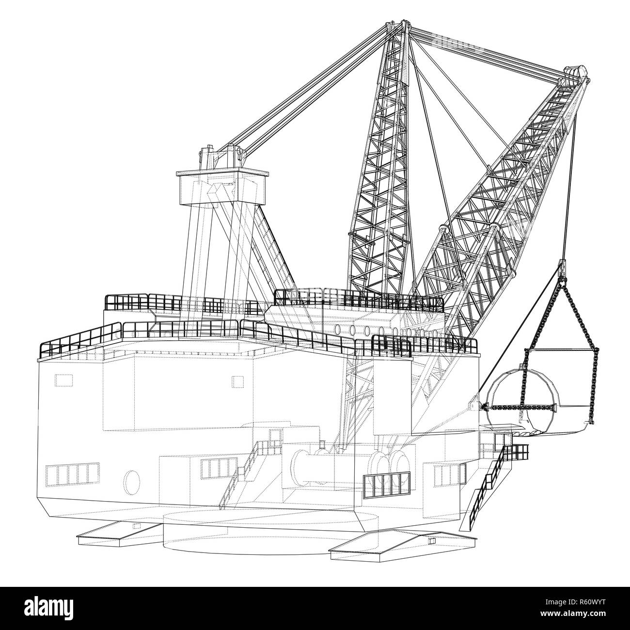 Dragline walking excavator Stock Photo Alamy