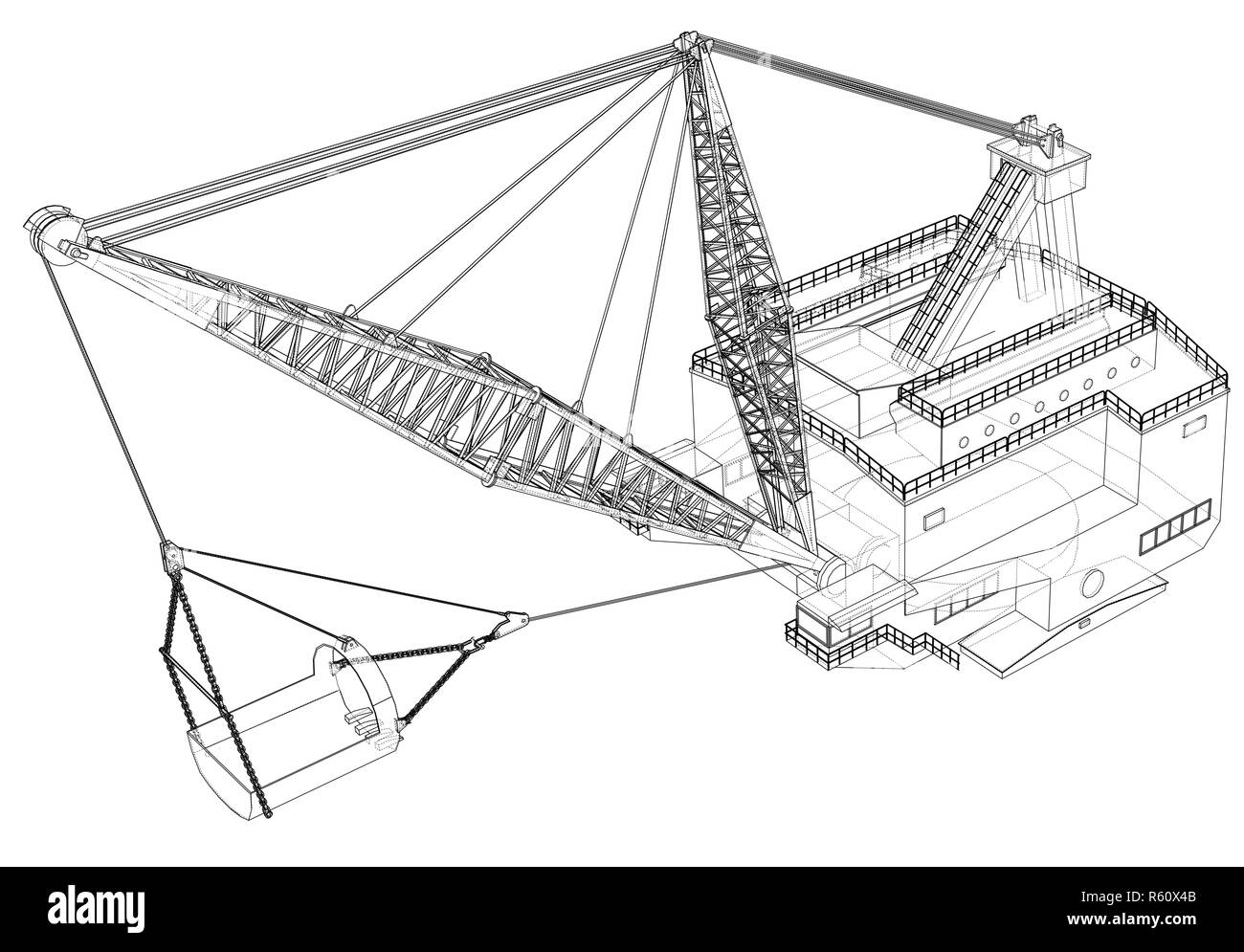 Dragline walking excavator Stock Photo Alamy