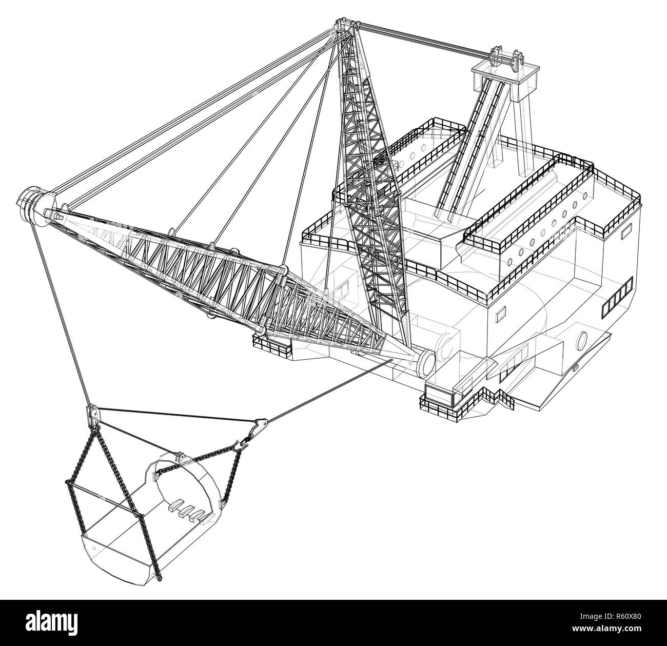 Dragline walking excavator Stock Photo Alamy