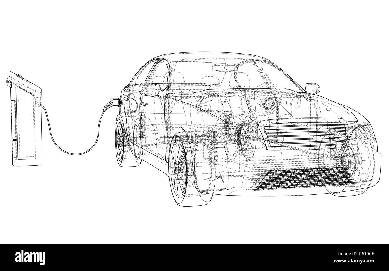 Electric Vehicle Charging Station Sketch Stock Photo Alamy