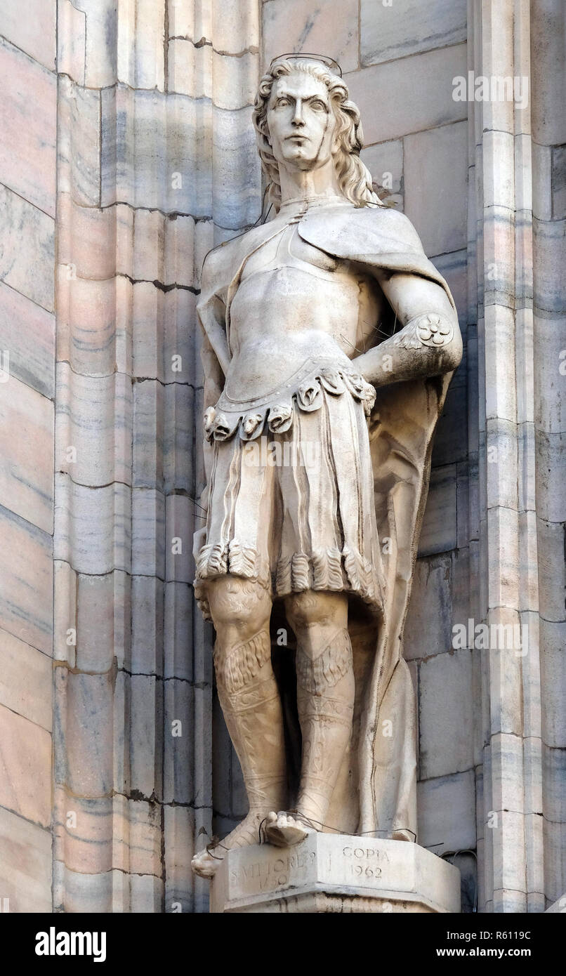 Saint Victor, statue on the Milan Cathedral, Duomo di Santa Maria ...