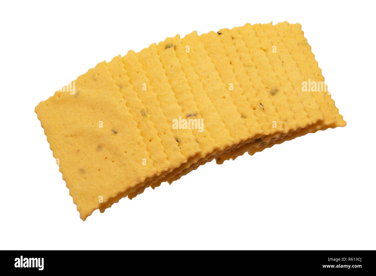 Cheese thin crackers homemade isolated on white background Stock Photo