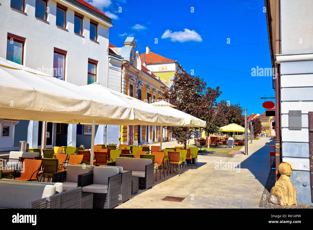 Colorful street of Cakovec view Stock Photo - Alamy