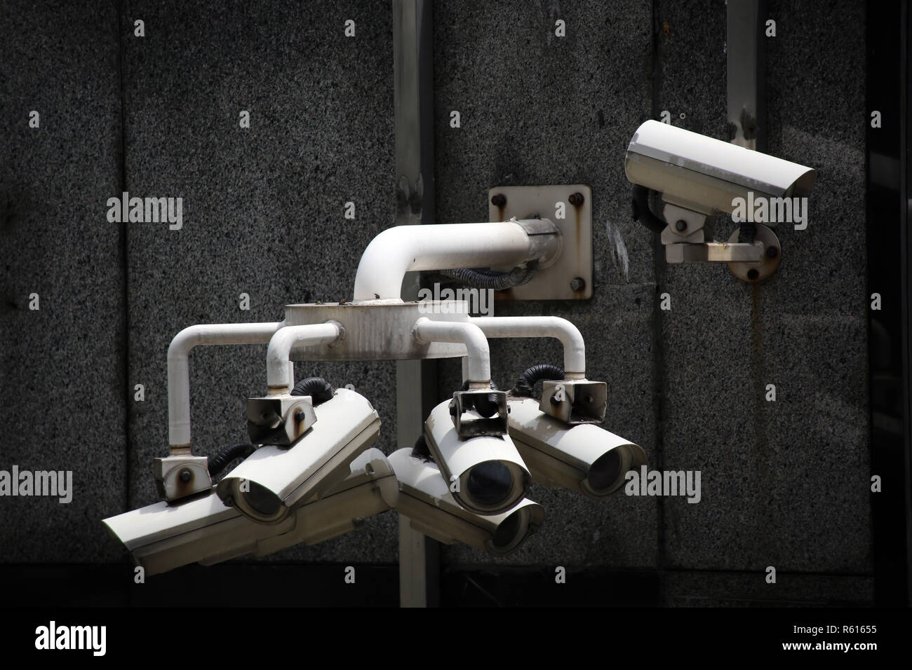 icon image video surveillance in public space singapore Stock Photo