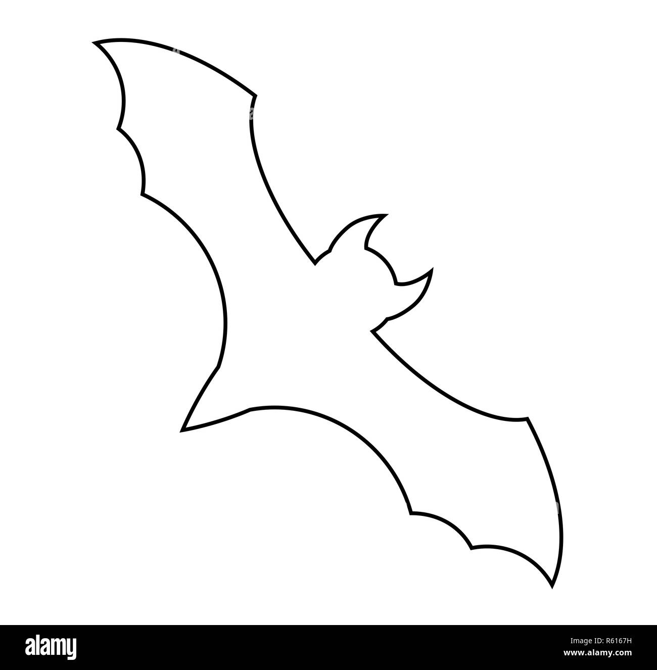 halloween bat outline vector design isolated on white backgroud Stock ...