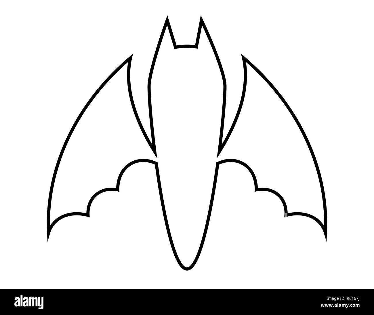 halloween bat outline vector design isolated on white backgroud Stock ...