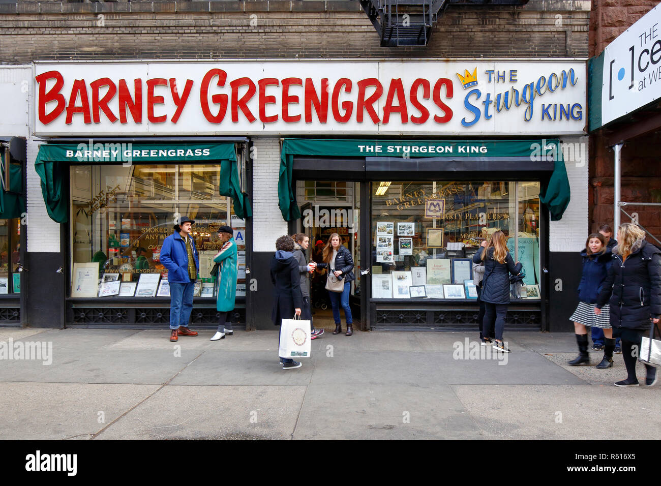 Barney Greengrass, 541 Amsterdam Ave, New York, NY. exterior of a jewish comfort food cafe in the Upper West Side neighborhood of Manhattan. Stock Photo