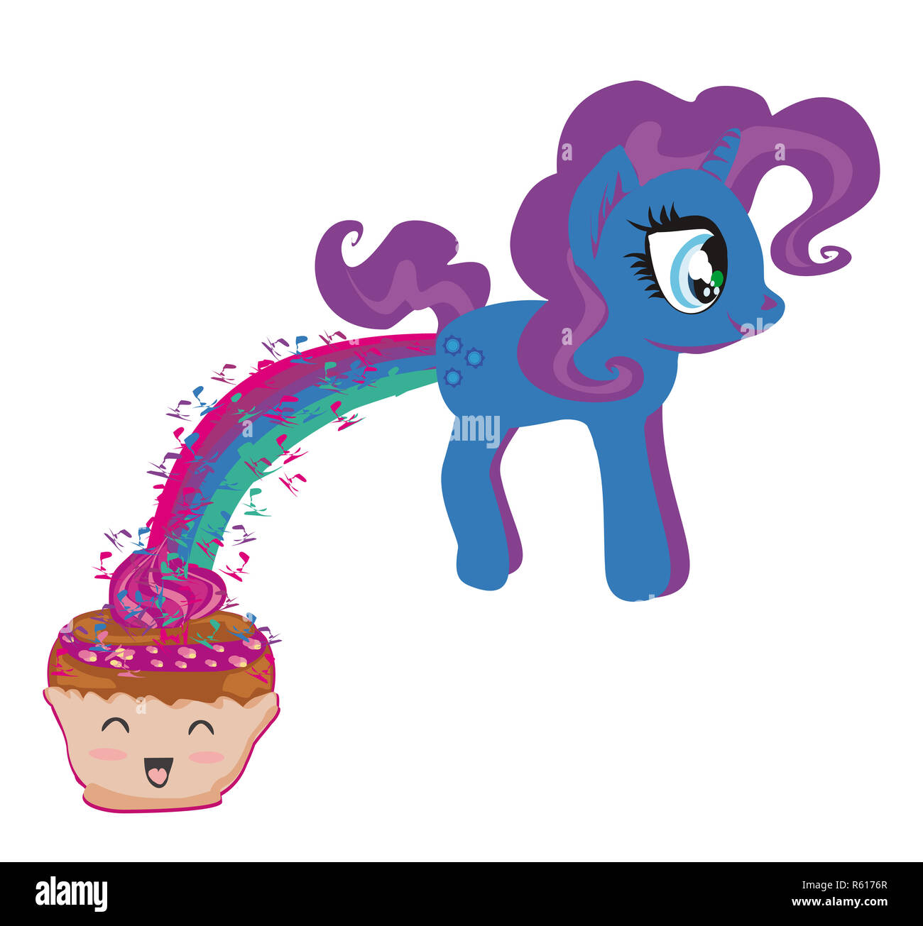 cute unicorn and funny muffin Stock Photo