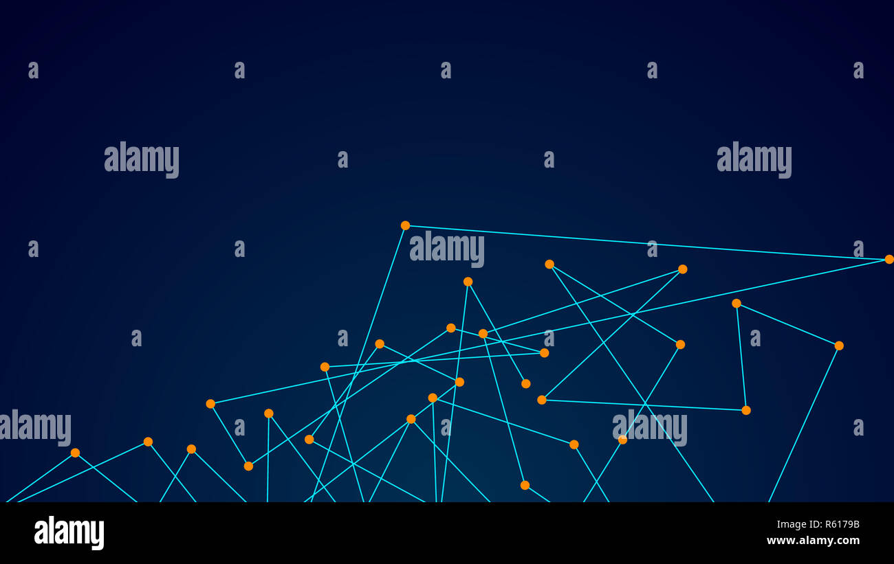 Abstract connecting dots and lines. Connection technology science ...