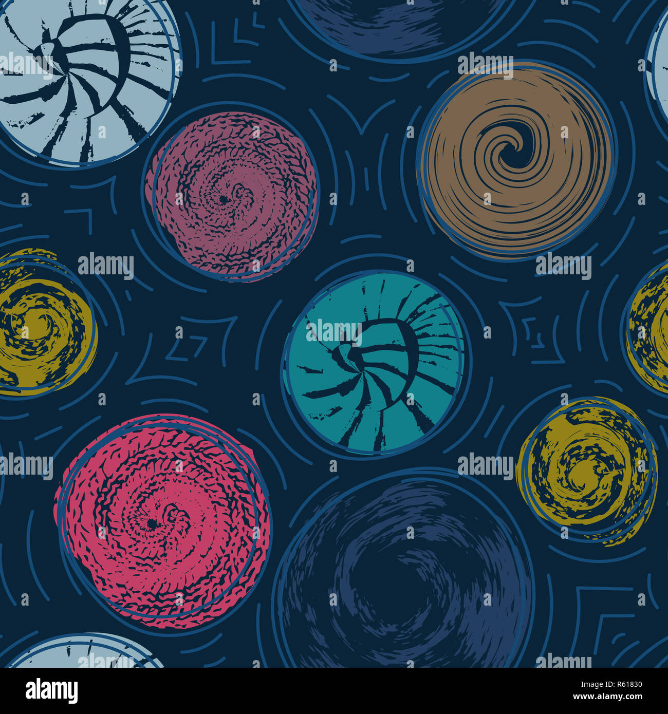 Round Texture Pattern Seamless pattern with round textured stains. Abstract background with ...