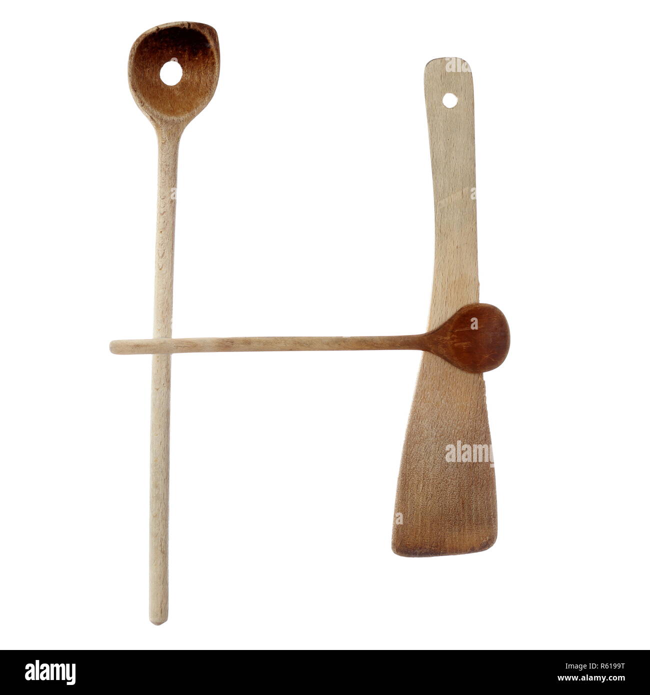 Letter H With Cooking Spoons Stock Photo Alamy
