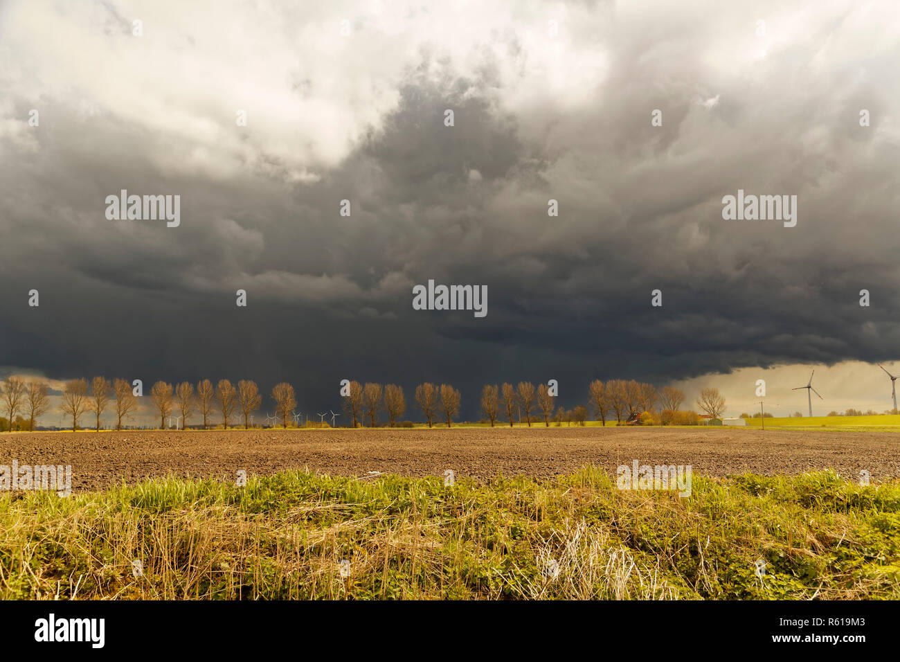 thunderstorm over ostfriesland Stock Photo