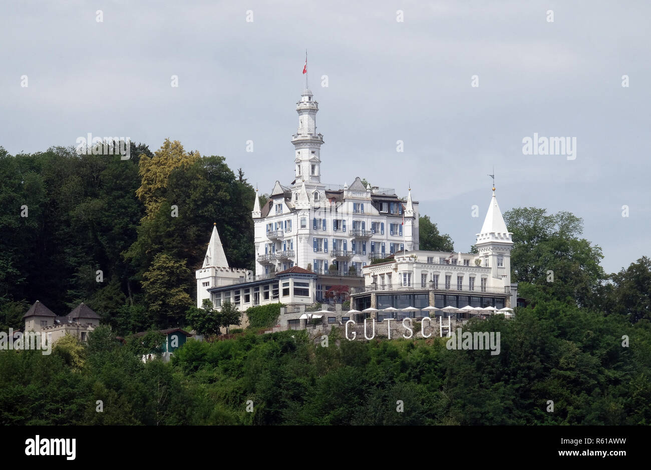 Chateau Gutsch, Hotel in Lucerne, Switzerland Stock Photo