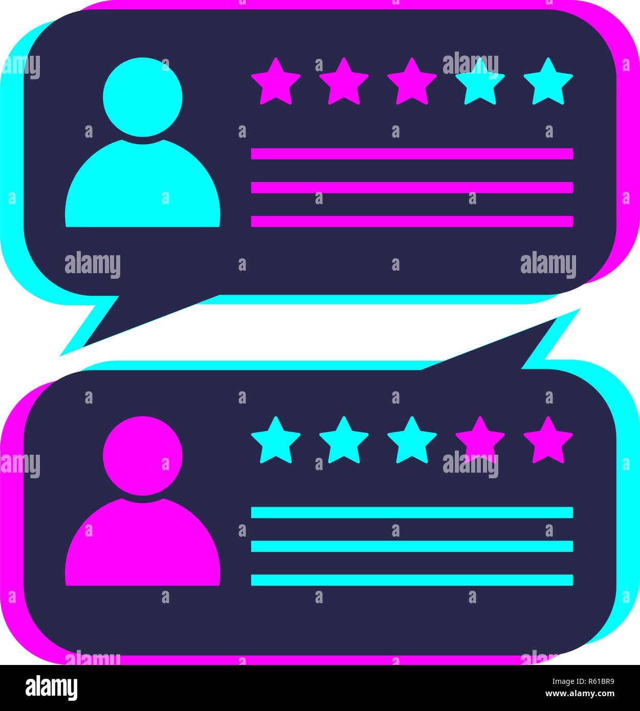 Colored speech bubble for feedback, design element Stock Vector