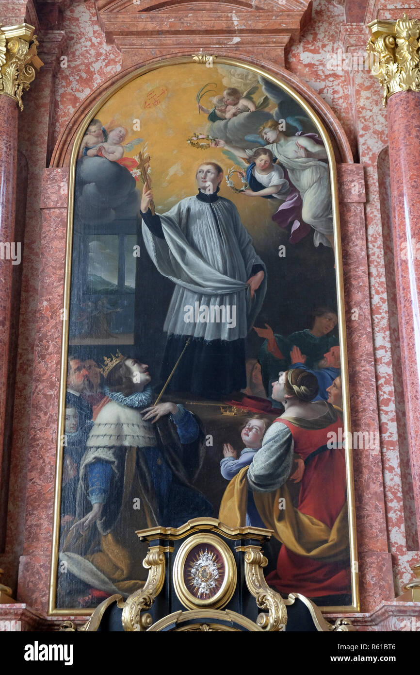 Saint Aloysius Gonzaga altar in Jesuit church of St. Francis Xavier in