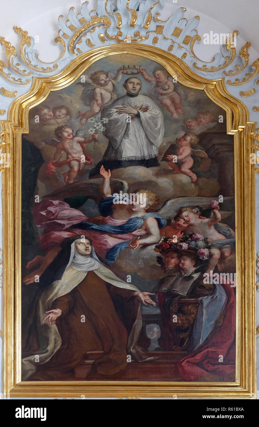 St. Mary Magdalene de Pazzi with St. Aloysius kneeling on a cloud
