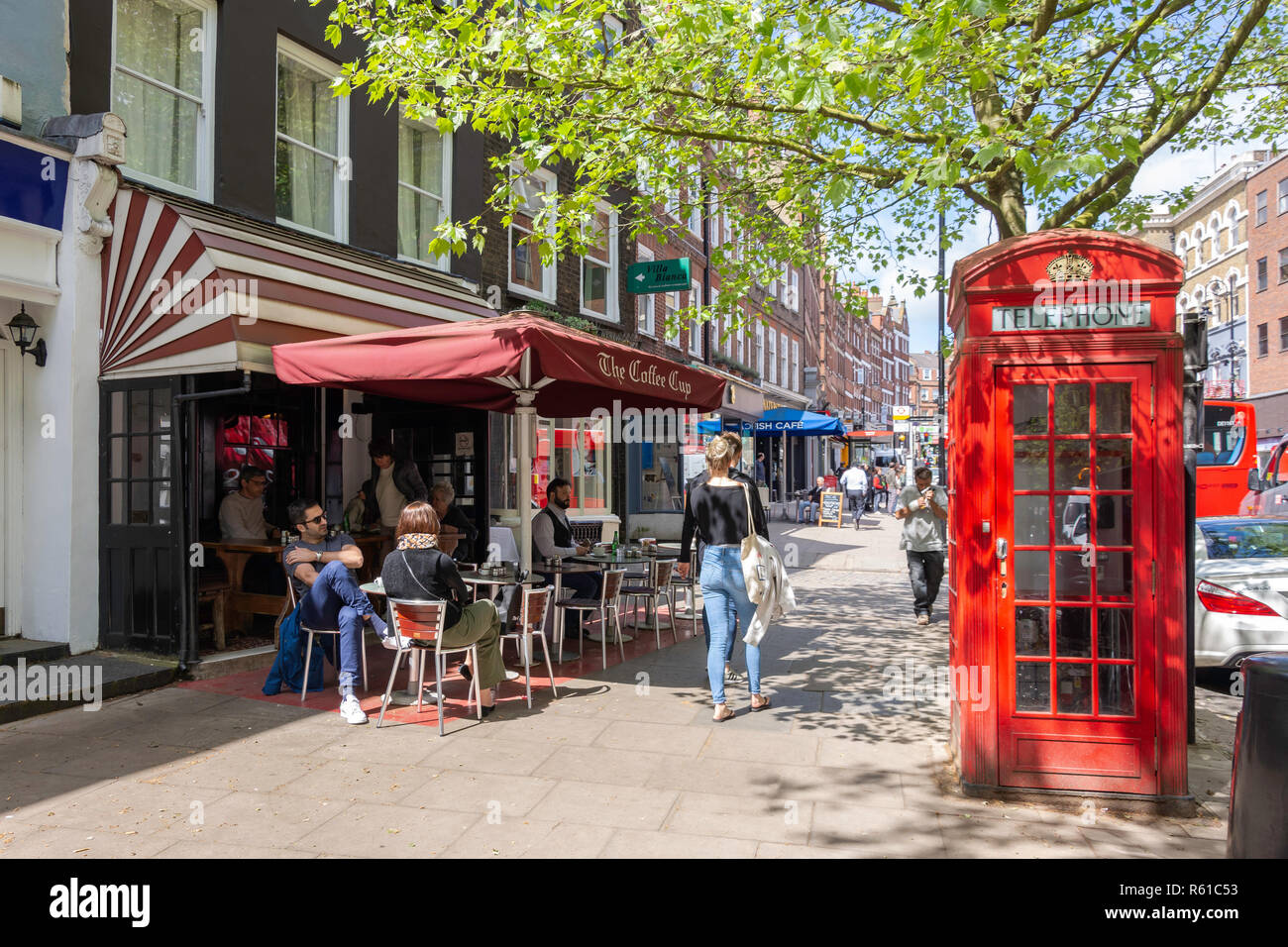 The Coffee Cup cafe, Hampstead High Street, Hampstead Village, London Borough of Camden, Greater London, England, United Kingdom Stock Photo
