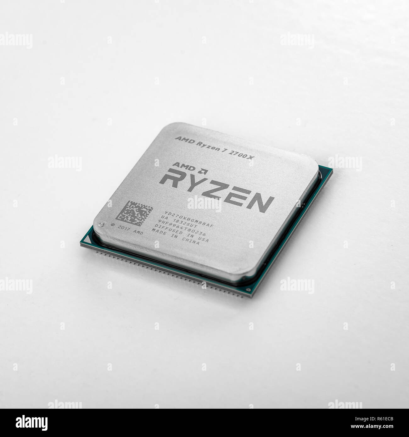 Box of Processor Ryzen 7 2700X on white background Stock Photo Alamy