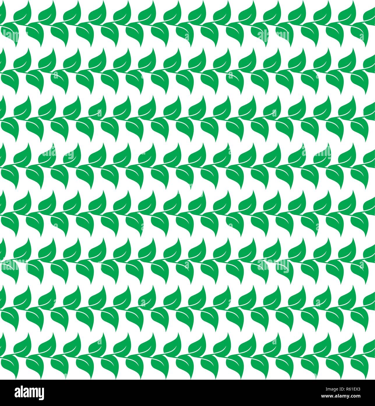 Green leaves of trees and plants seamless pattern. Vector and ...