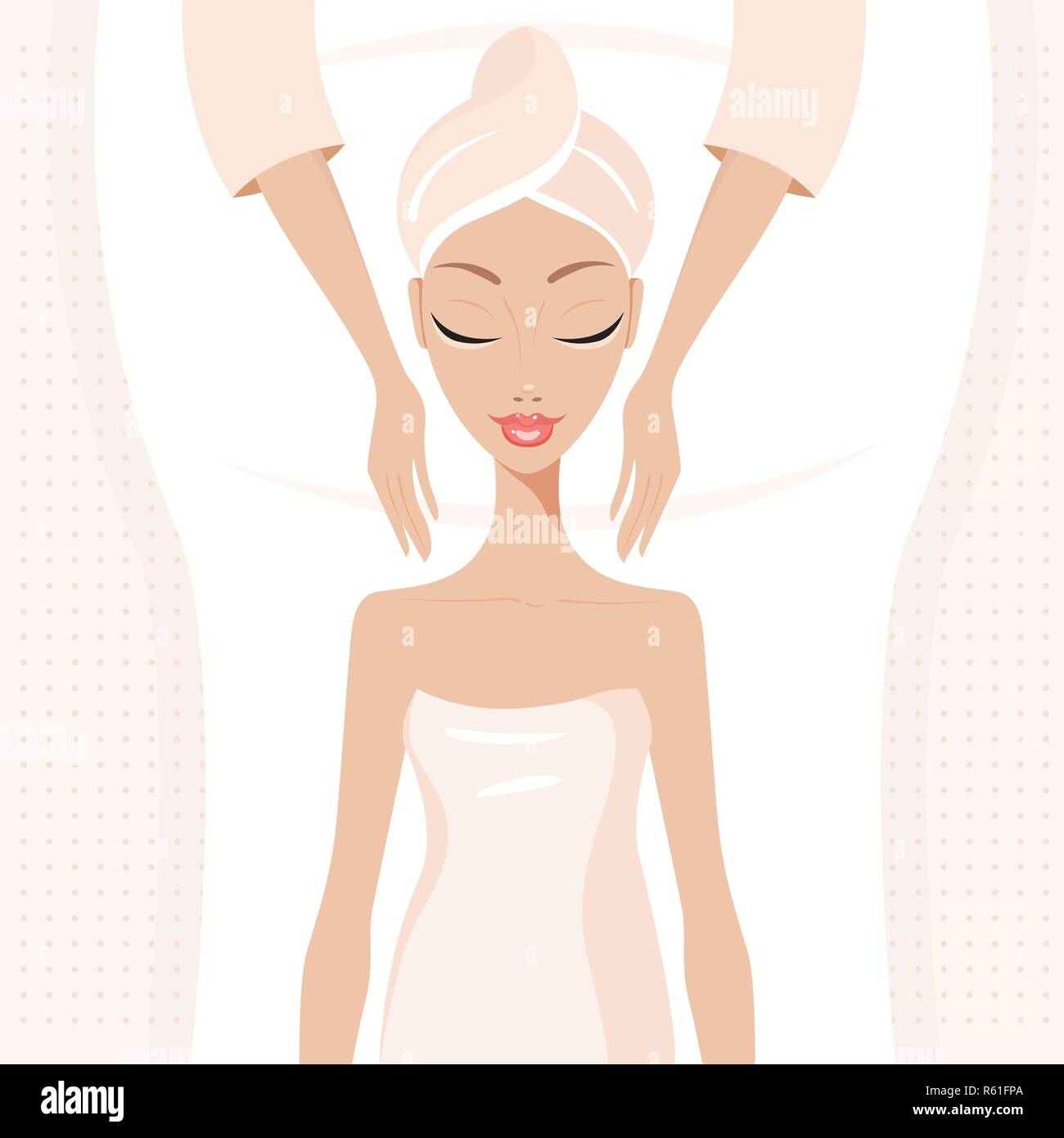 Woman Touching Skin Face Stock Vector Images Alamy 