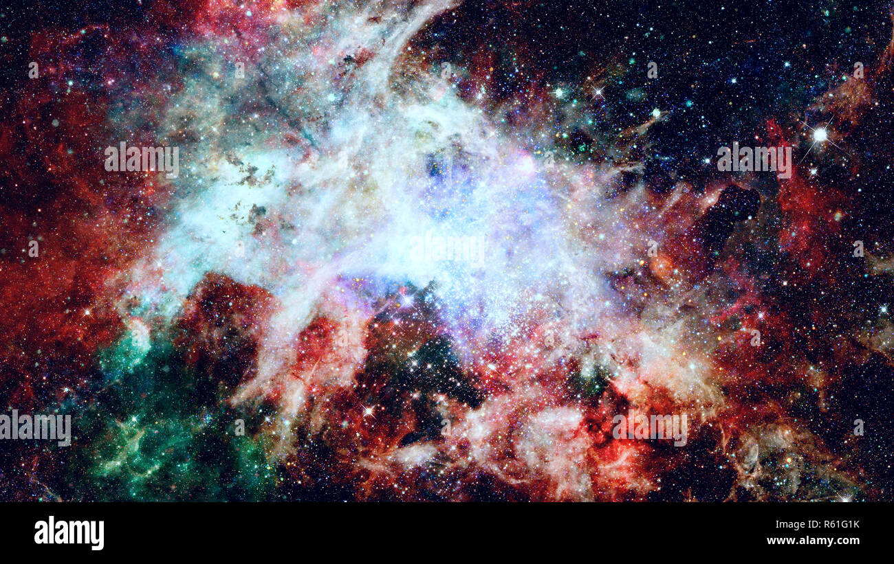 Nebula and stars in outer space. Astronomy background. Elements of this image furnished by NASA. Stock Photo