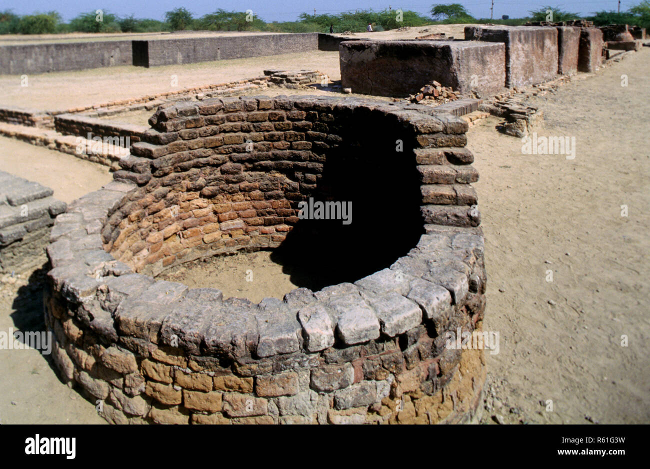Harappa, Indus Valley Civilization, Lothal, Saragwala, Gujarat, India, Asia, Asian, Indian Archaeological remains Stock Photo