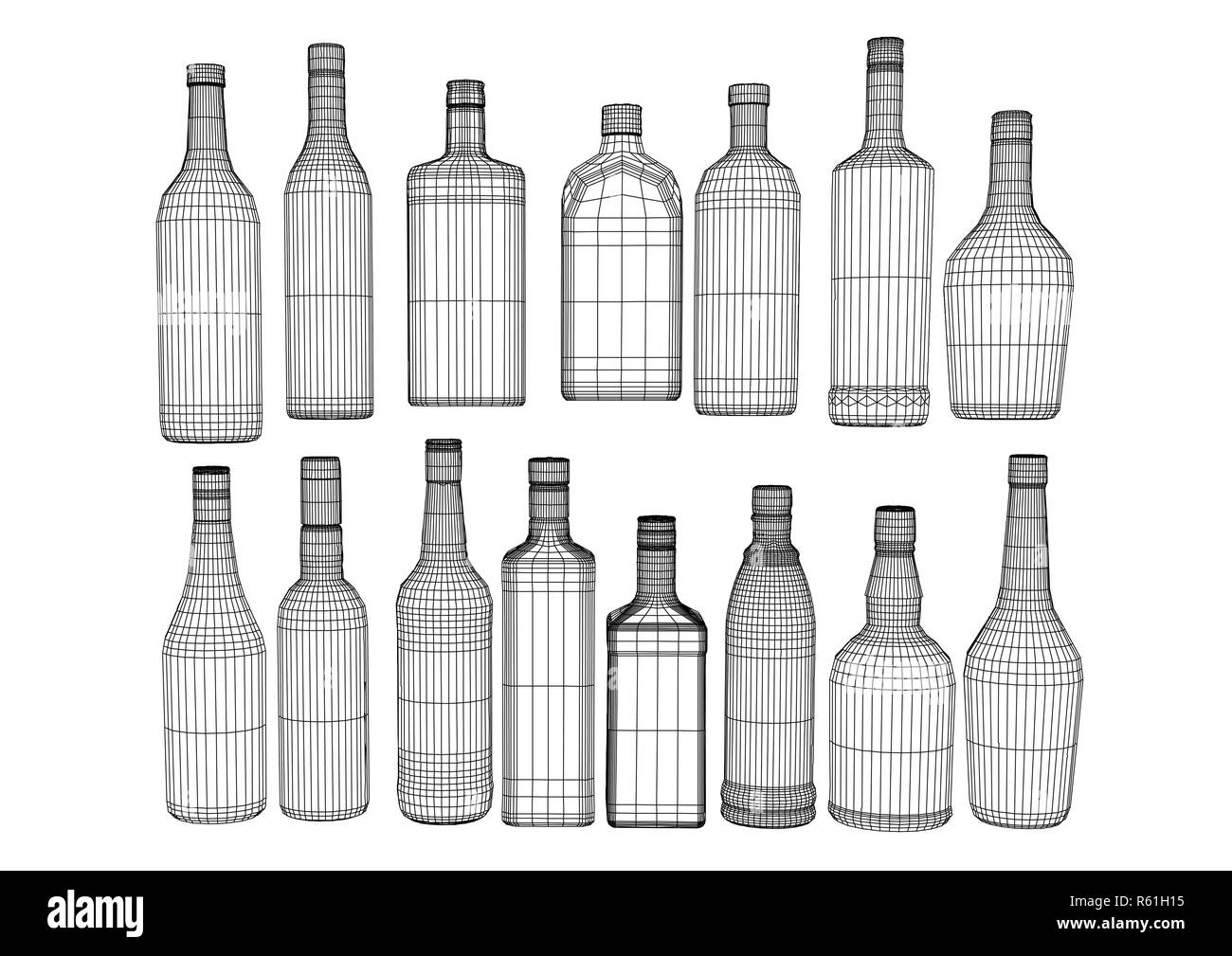 wine bottles set Stock Photo Alamy