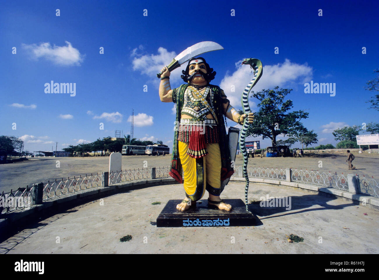 Statue of Ravana, Chamundi Hills, Mysore, Karnataka, India Stock Photo