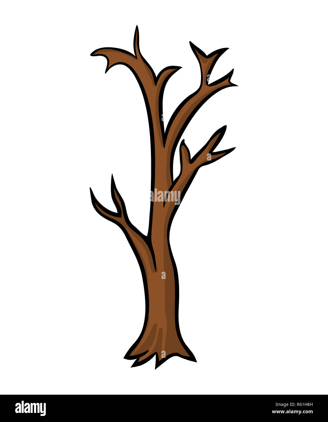 Bare Tree Cartoon Vector Design Isolated On White Background Stock Photo Alamy
