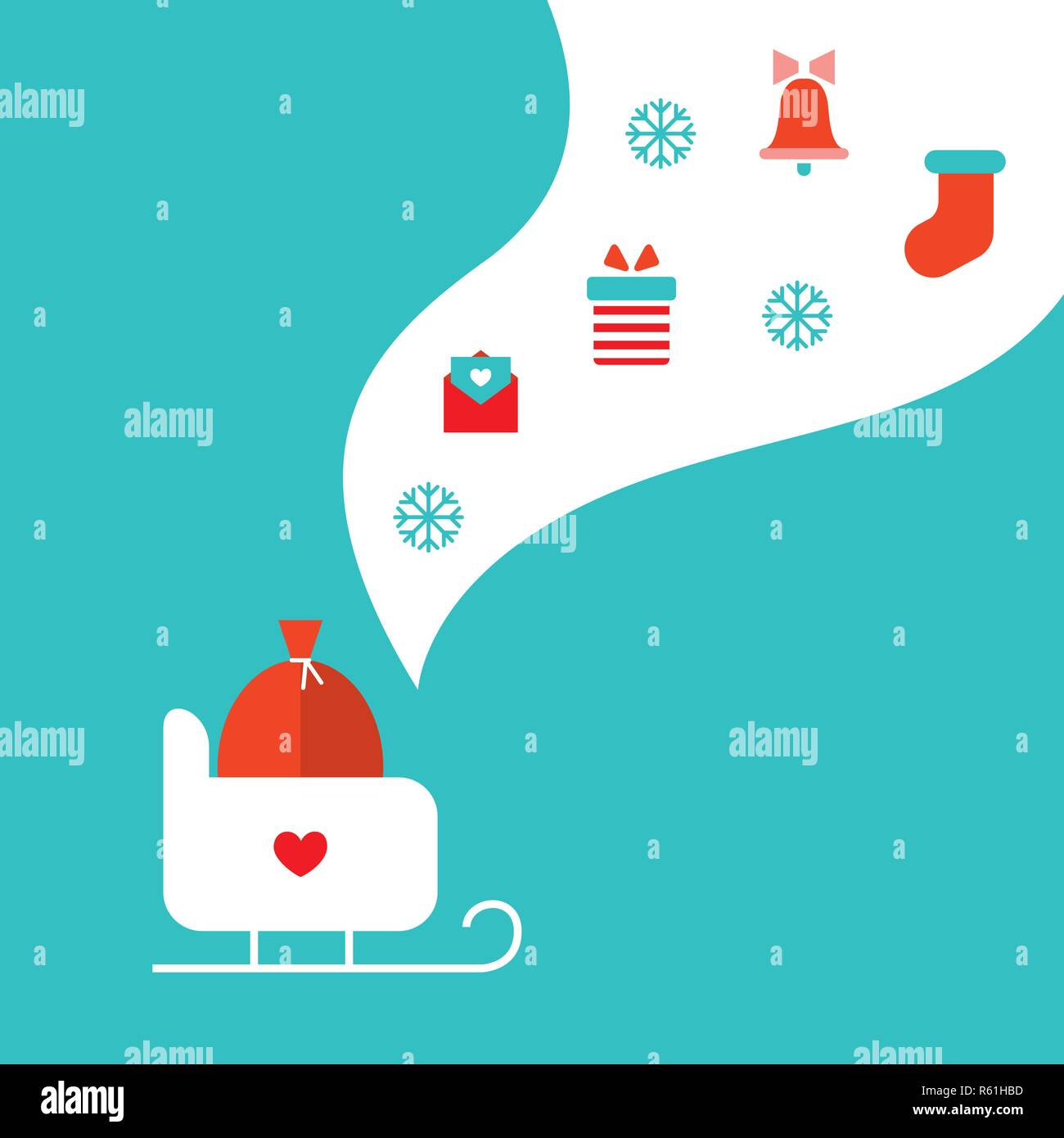 Merry Christmas and Happy New Year greeting card Vector illustration ...