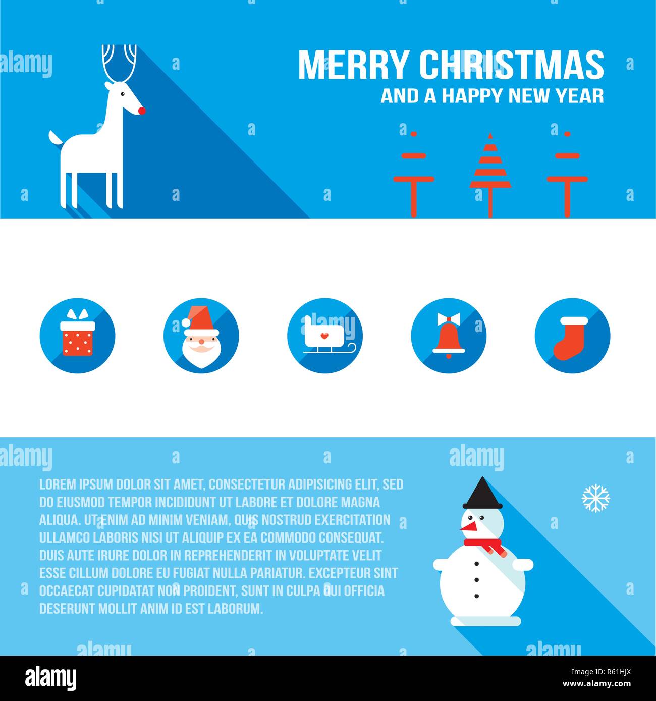 Christmas and New Year banner set vector illustration Stock Vector ...