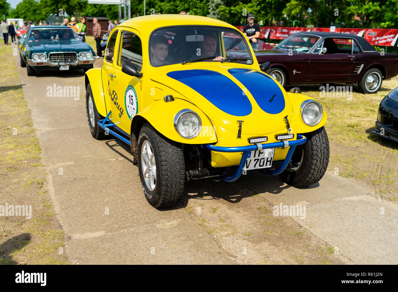 PAAREN IM GLIEN, GERMANY - MAY 19, 2018: A Baja Bug is an original Volkswagen Beetle modified to operate off-road. Exhibition 'Die Oldtimer Show 2018' Stock Photo