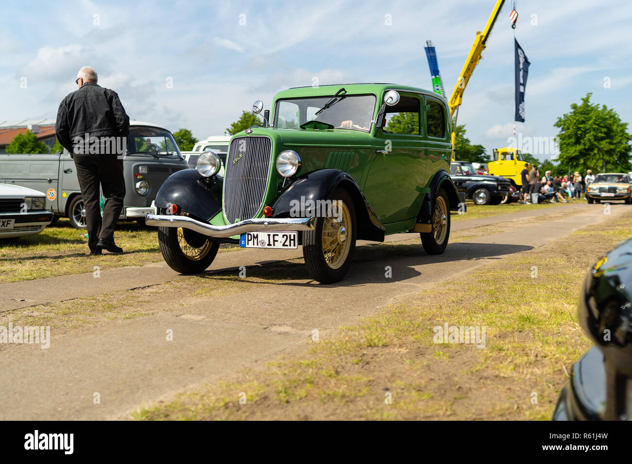 Small family car Ford Koln (Cologne), 1934. Manufactured at Ford Deutschland, Cologne. Exhibition 'Die Oldtimer Show 2018'. Stock Photo